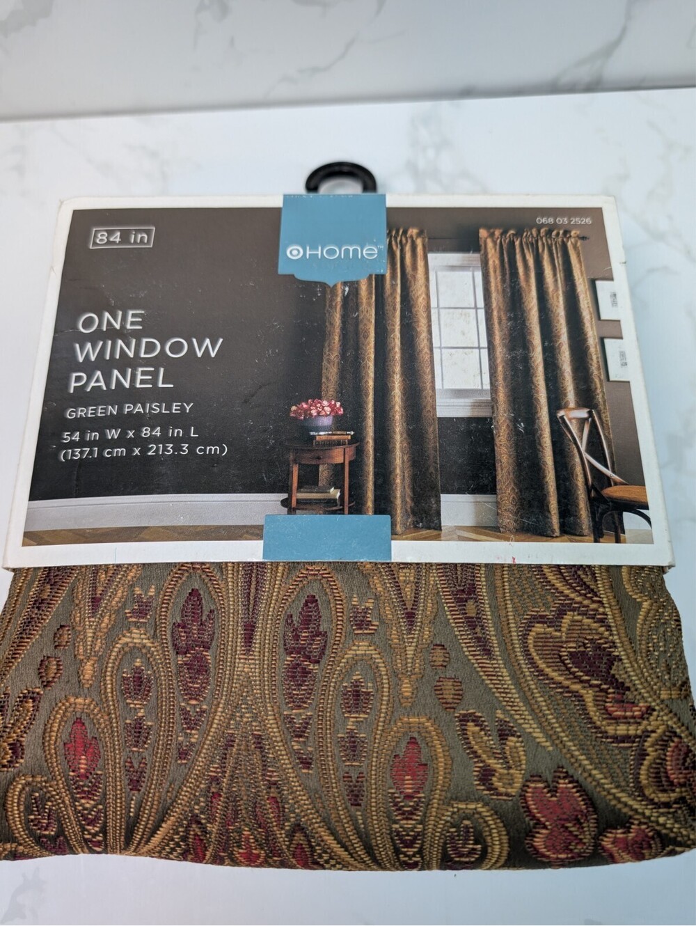 Target Green Paisley Curtain Panels Pair 54 x 84 NOS Discontinued 2009
